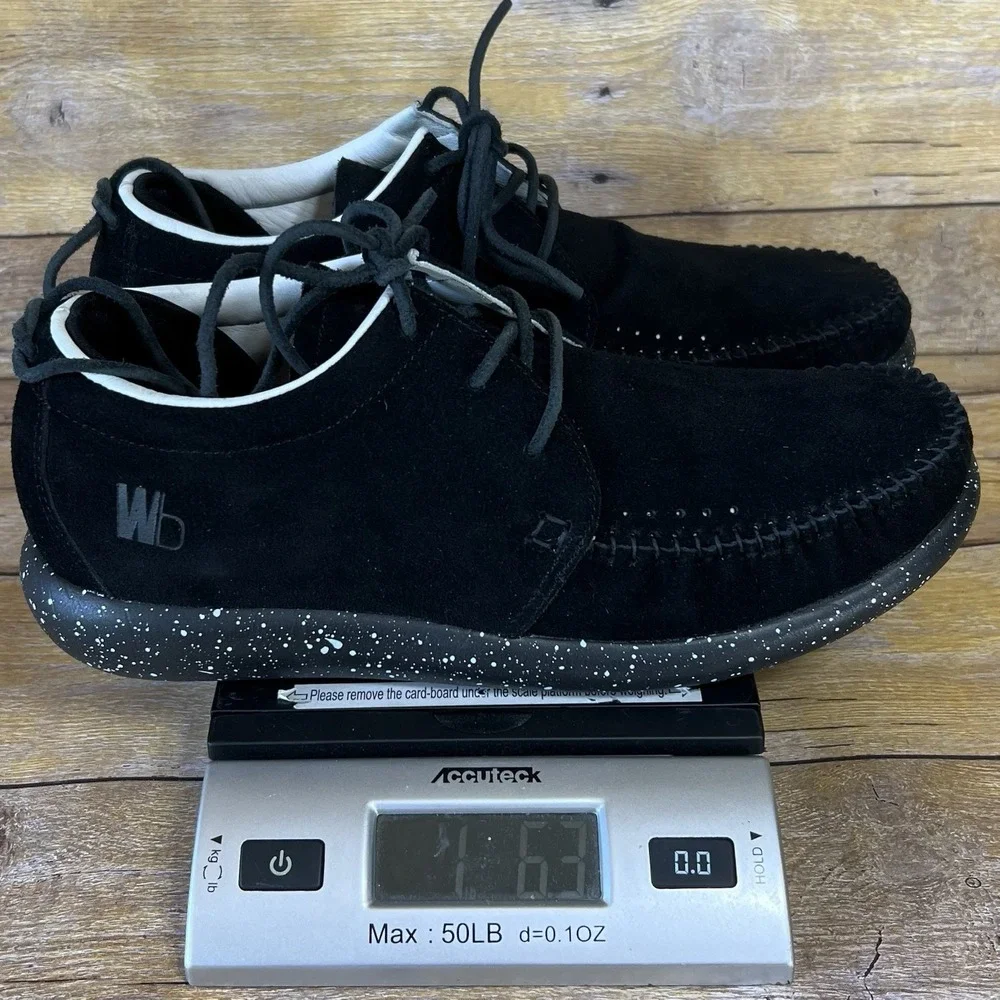Worldboots Sz 12 Mens Moccasin Sneakers 100%‎ Leather Suede BlackColor